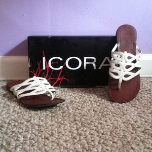 White Cutout Sandles