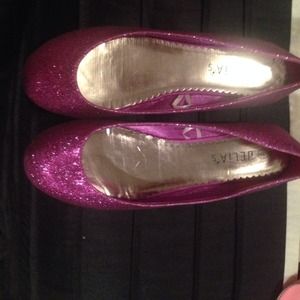 Purple glitter flats
