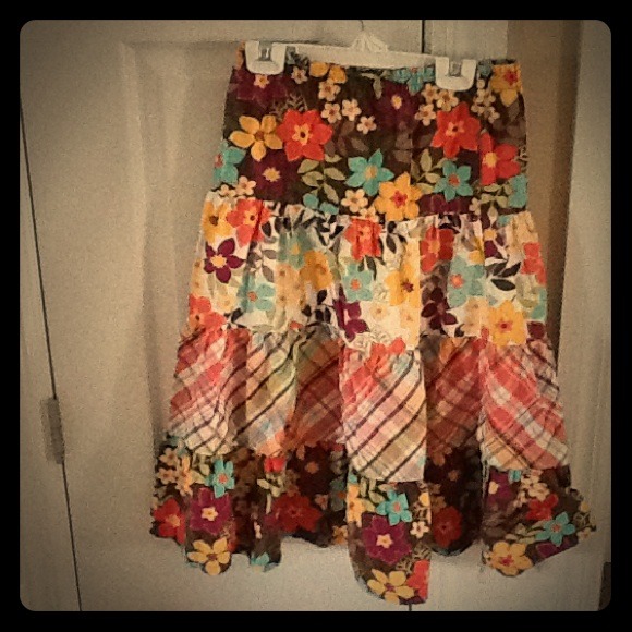 Long tropical pattern skirt - Picture 1 of 4