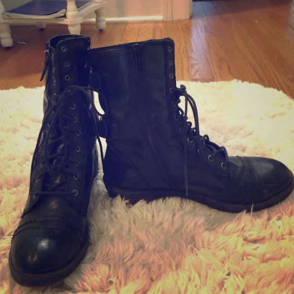 Black combat boots