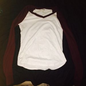 PINK Burgundy V-Neck