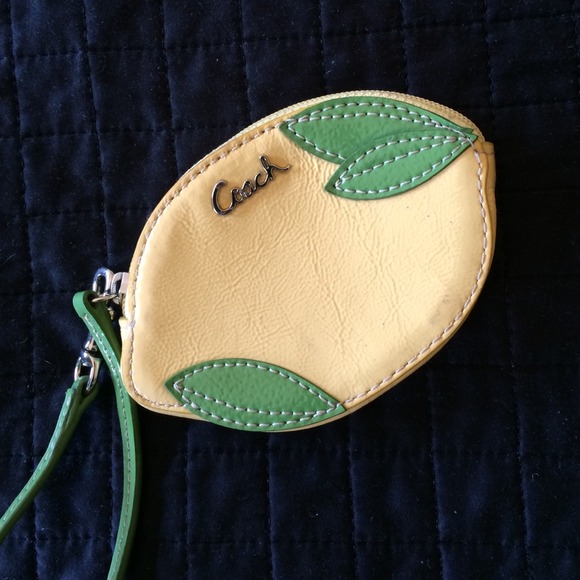 Coach Patent Leather Lemon Wristlet