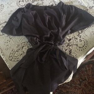 Dark grey cocktail dress, slit open back