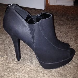 Black peep toe booties