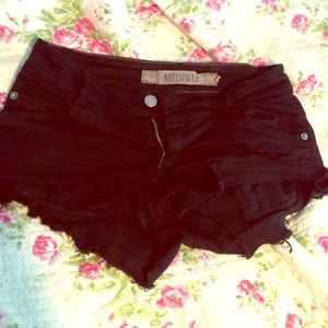 Brandy Melville destroyed black denim shorts