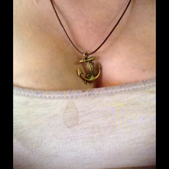 Bronze anchor necklace