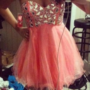 Peach homecoming dress