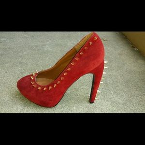 Spiked to Perfection!  Sexy spiked "wine" heels