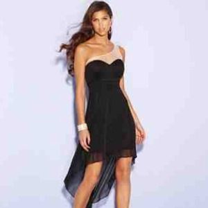 Black One-Shoulder High Low Dress
