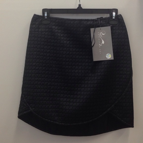 Tibi quilted black mini skirt