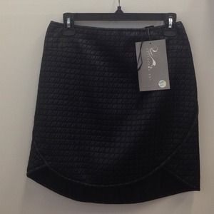 Tibi quilted black mini skirt