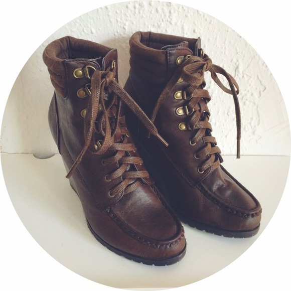 Lace-Up Wedge Booties