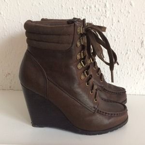 Forever 21 Shoes - Lace-Up Wedge Booties Forever 21 Shoes - Lace-Up Wedge Booties