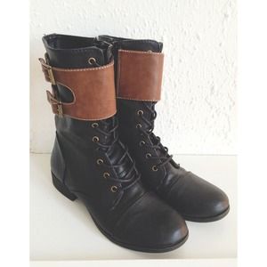 Ankle Strap Combat Boots