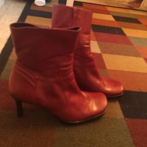 Red Real Leather Nine West Boots