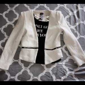 Ivory blazer & black booties bundle.