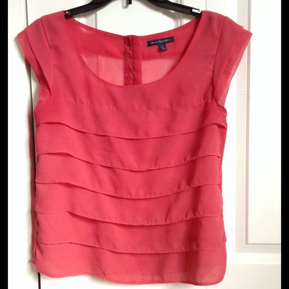 Pink polyester blouse - Picture 1 of 3
