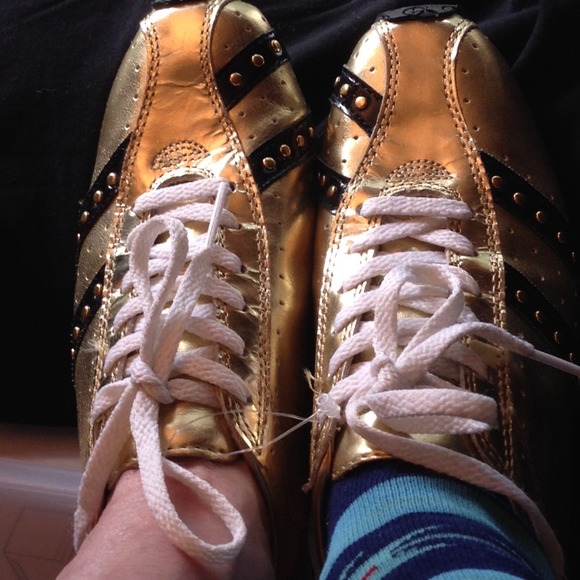 🎉HP 🎉Jessica Simpson BRIGHT GOLD/BLACK SIZE 6 😊 - Picture 4 of 4