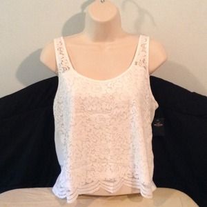 Hollister white short tank