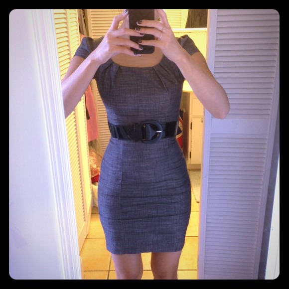 BCX Dresses & Skirts - Grey cap sleeve ponte knit dress