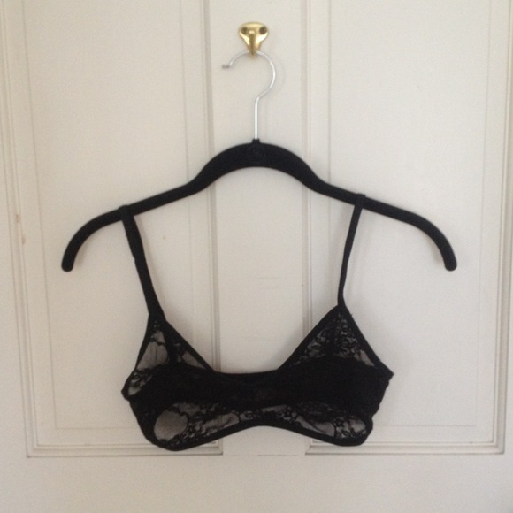 American apparel black lace bra bralette