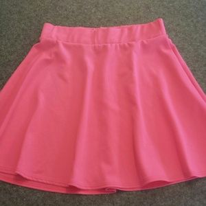 Neon pink circle skirt