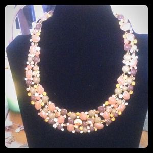 Citrine stone gold plated necklace