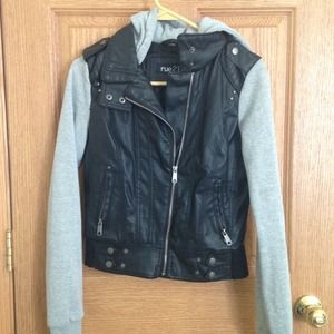 Half leather like jacket