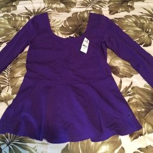 Purple peplum top from express
