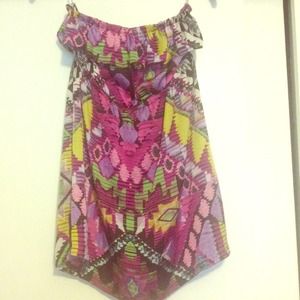 Forever 21 strapless silk blouse