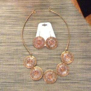 Rose silver and yellow gold colored set