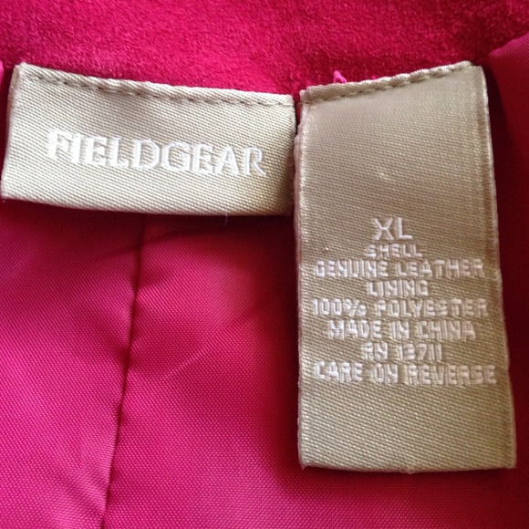 Fuschia washable suede leather jacket size xl - Picture 4 of 4