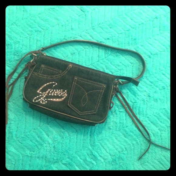Navy Denim Guess Purse
