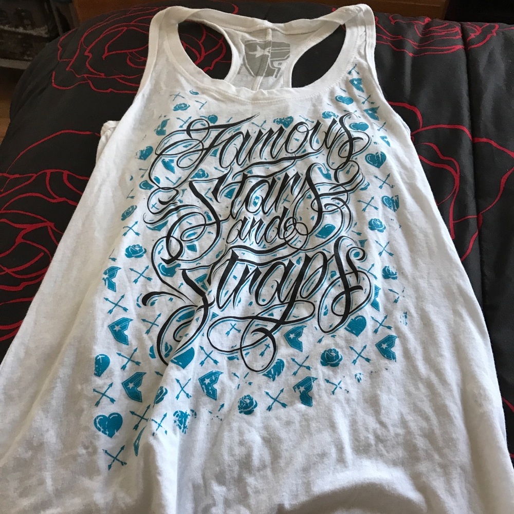 FAMOUS BLUE N WHITE TANK