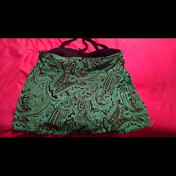Torquise and Black Bathing Suit Top