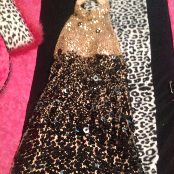 Gold and black formal dress