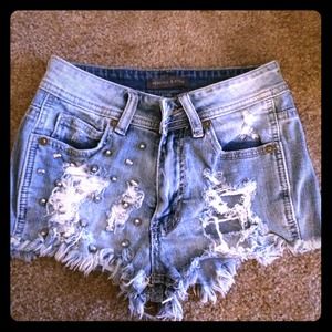 Studded high waisted shorts