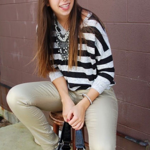 Gap Black and White Striped Sweater
