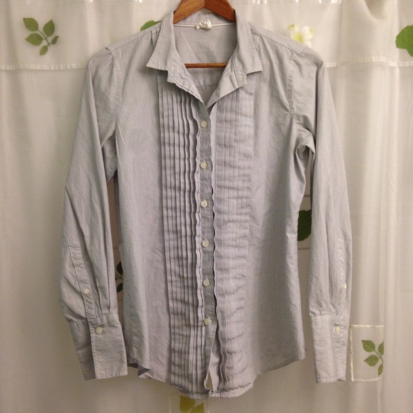 J. Crew Pinstripe Tuxedo-style blouse