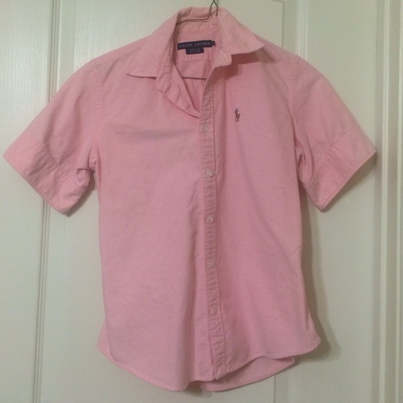 Short sleeve pink Ralph Lauren button up