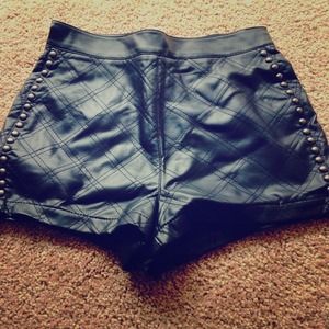 Faux leather shorts
