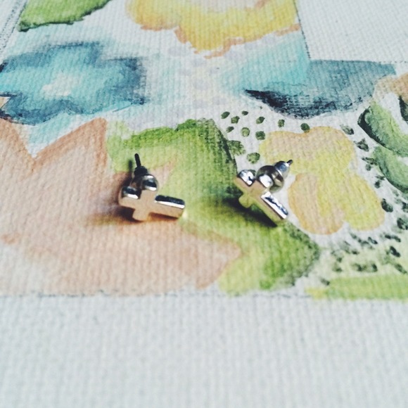 Teeny Tiny Cross Earrings