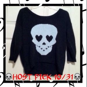 🎉💀🎉 H/P 10/31 SKULL CROPPED SWEATER 🎉💀🎉