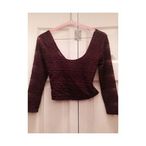 Urban outfitters lace+pattern crop top