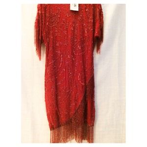 Red flapper dress