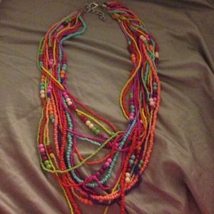 Neon beaded necklace!