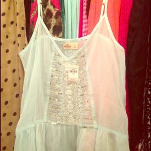 Large Light Green Mint Hollister shirt