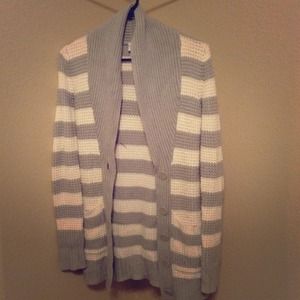 Grey and white cardigan