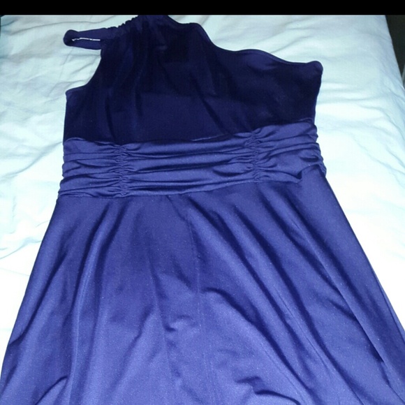 Purple Spandex One Shoulder Dress