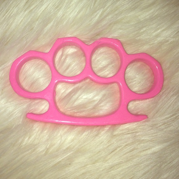 Pink Brass Knuckles/Belt Buckle